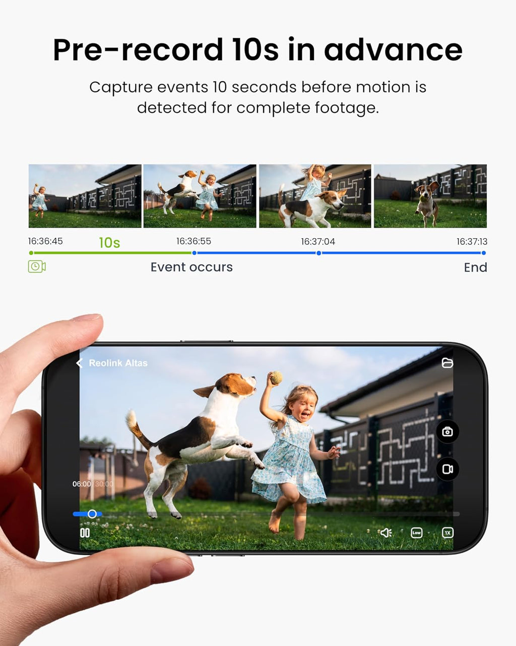 REOLINK Solar Security Cameras Wireless Outdoor, Altas 2K Pre-Record Cameras for Home Security, 540 Days Battery Life, ColorX Night Vision, Wi-Fi 6, AI Detection, Home Hub Compatible, No Subscription