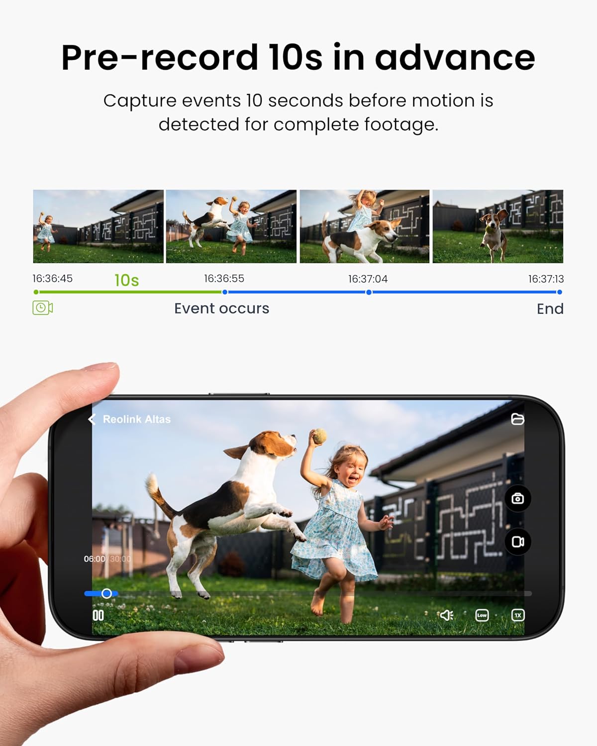 REOLINK Solar Security Cameras Wireless Outdoor, Altas 2K Pre-Record Cameras for Home Security, 540 Days Battery Life, ColorX Night Vision, Wi-Fi 6, AI Detection, Home Hub Compatible, No Subscription