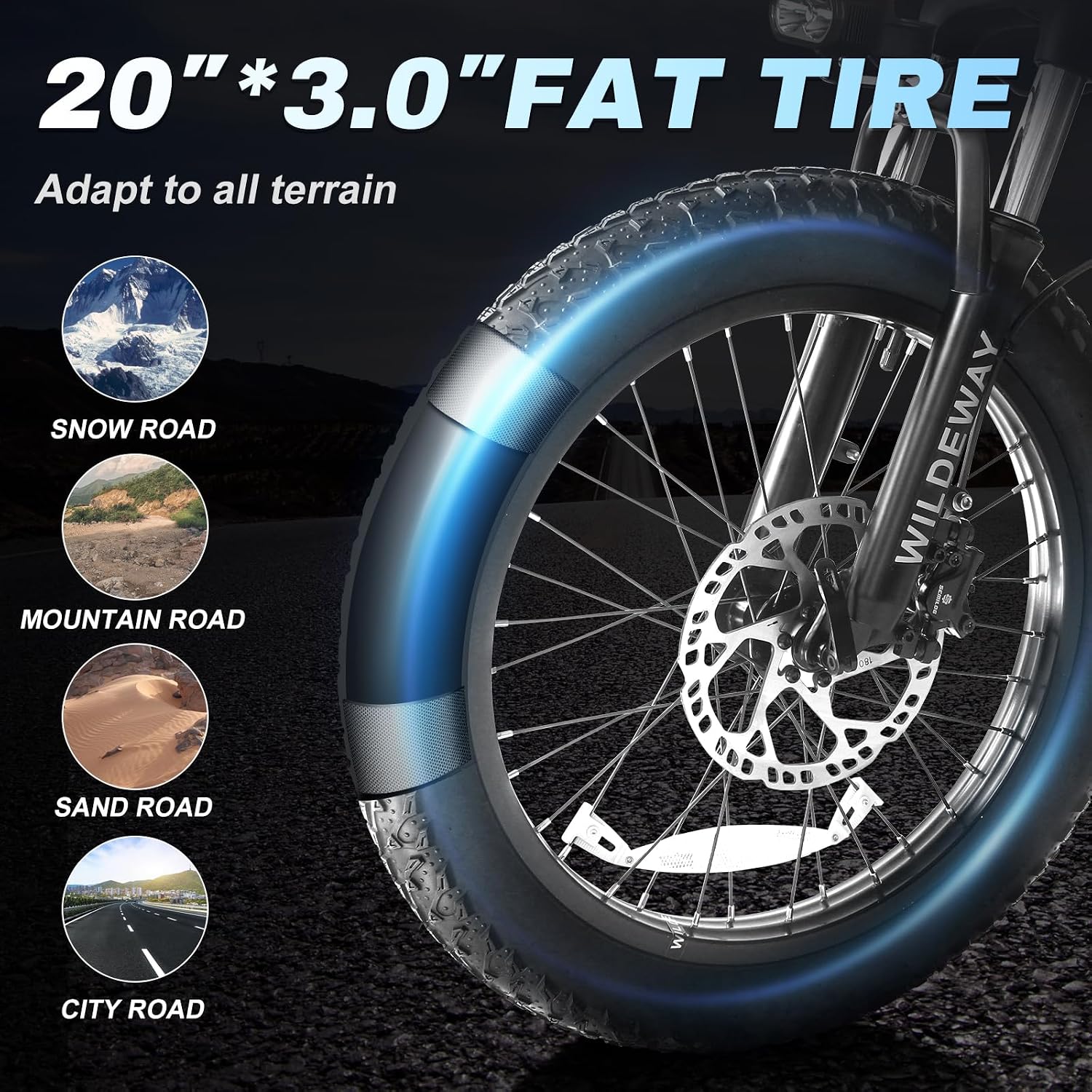 Wildeway Folding Electric Bike for Adults with 32Ah Battery Long Range 750W Motor 28MPH, 20'x 3.0'Fat Tire Foldable EBike, Urban City Commuter Men Women Bicycle 7 Speed Gear