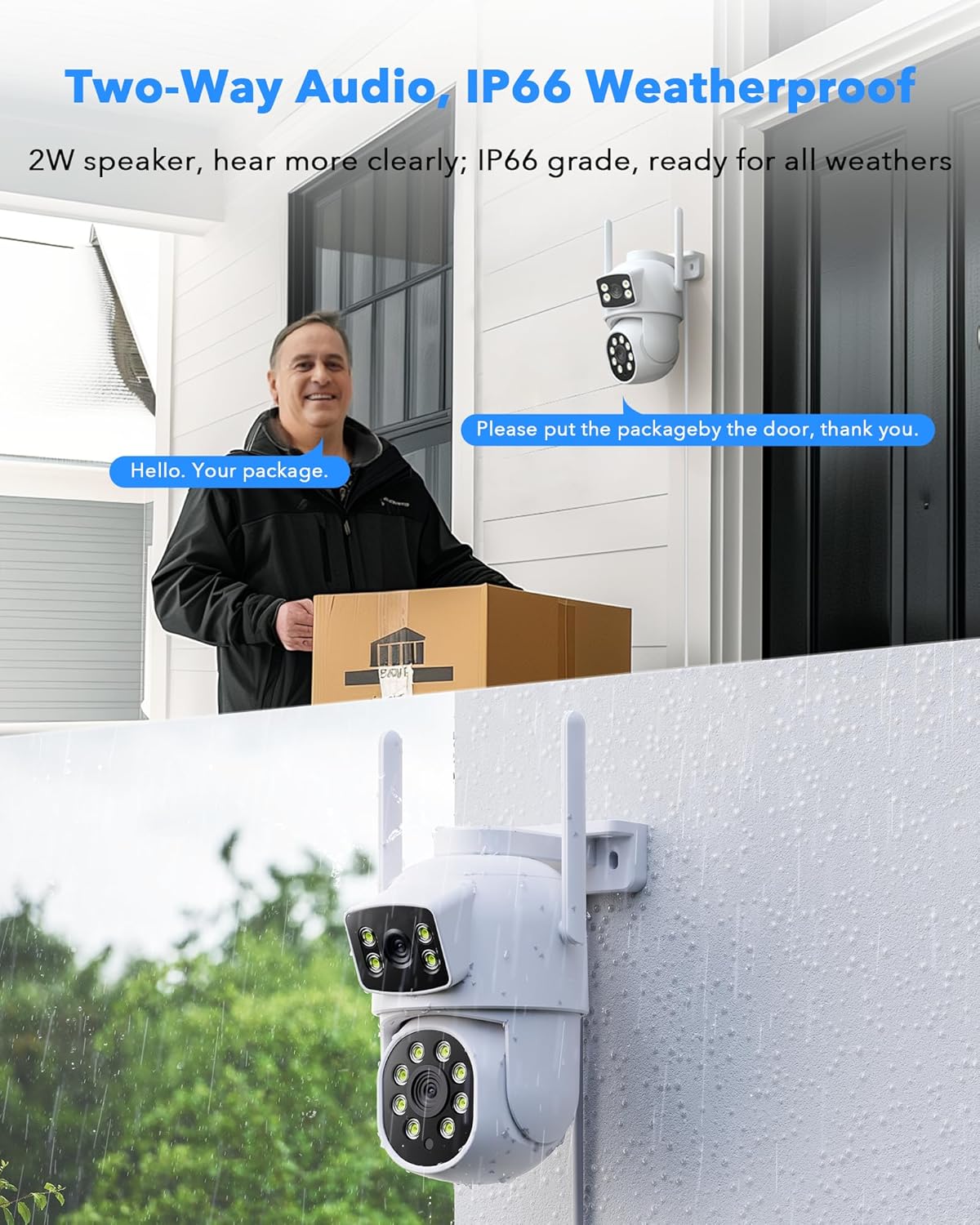 CAMCAMP Wireless Security Camera System with 10.1' Monitor, Dual Lens PTZ CCTV Camera Security System, 10CH Expandable 4K NVR,Auto Tracking, No Subscription for Outdoor Indoor, 5G & 2.4G WiFi