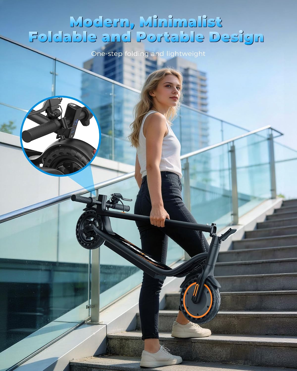 MAXSHOT Electric Scooter for Adults, 8.5/10/14' Tires, 19/22Mph, 350W/500W Motor, 21-28 Miles Range, Folding E-Scooter with Dual Suspension,APP Contro