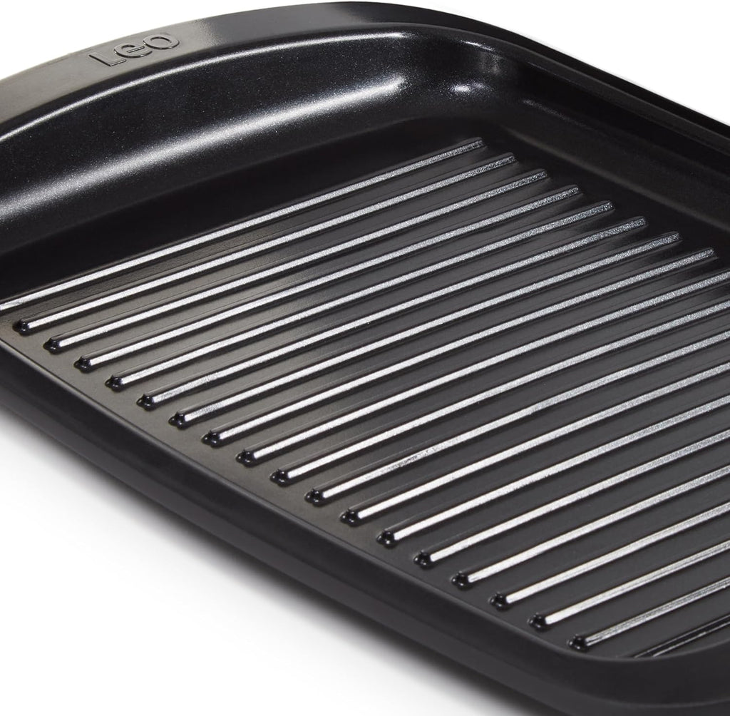 BergHOFF Graphite 3Pc Non-stick Specialty Cookware Set, Recycled Cast Aluminum Pan, Stainless Steel Rack, CeraGreen Non-toxic Ceramic Coating, Grill BBQ Steak Veggies