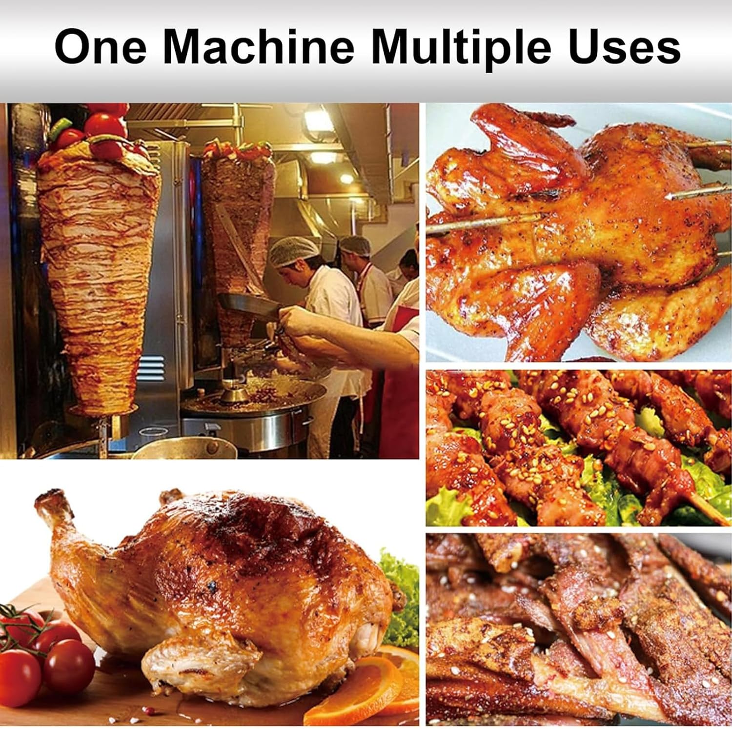 Barbecue Machine, Vertical Barbecue Grill, Gas Barbecue Machine, Household Barbecue Stove with Temperature Control Switch