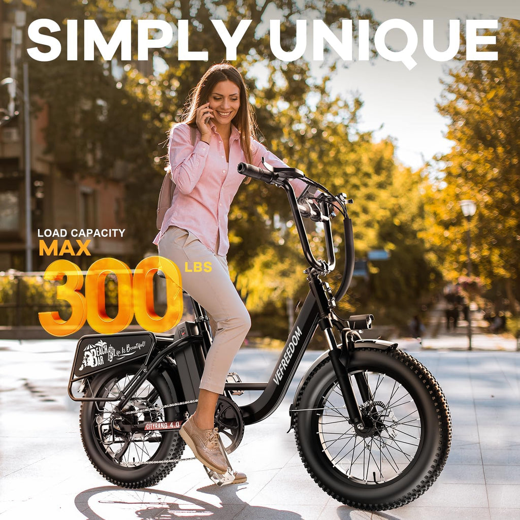 VEFREEDOM 1500W Motor Electric Bike for Adults 80 Miles 30MPH Ebike 20' x 4 Fat Tire 48V 20Ah Removable Battery Mountain E Bike Commuter Front Suspension Bicycles Men Women