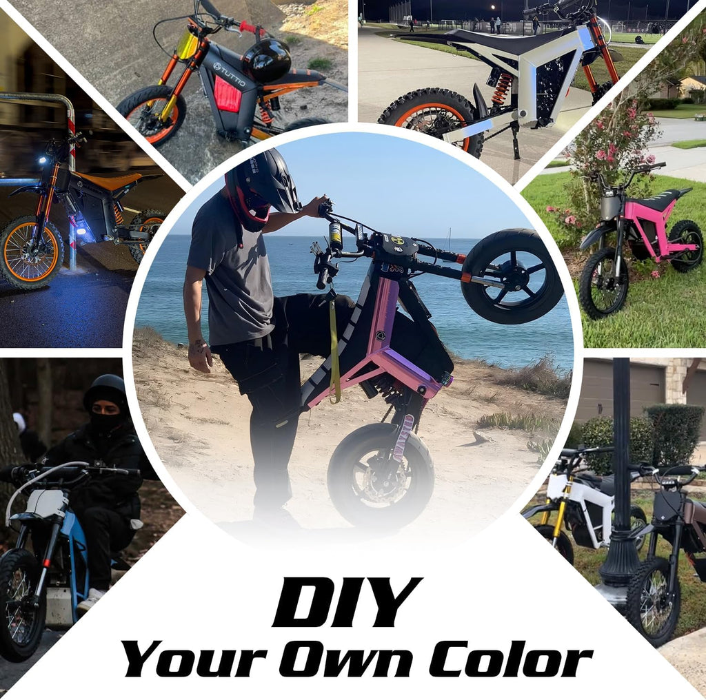 Tuttio Soleil01-GB Electric-Dirt-Bike - 2026 Upgrade 3000W Peak 37MPH E-Bike, 14'/12' Fat Tire E-Motorcycle with 48V 21AH Battery 200NM Mountain Off-Road Dirtbike for Adults Teens