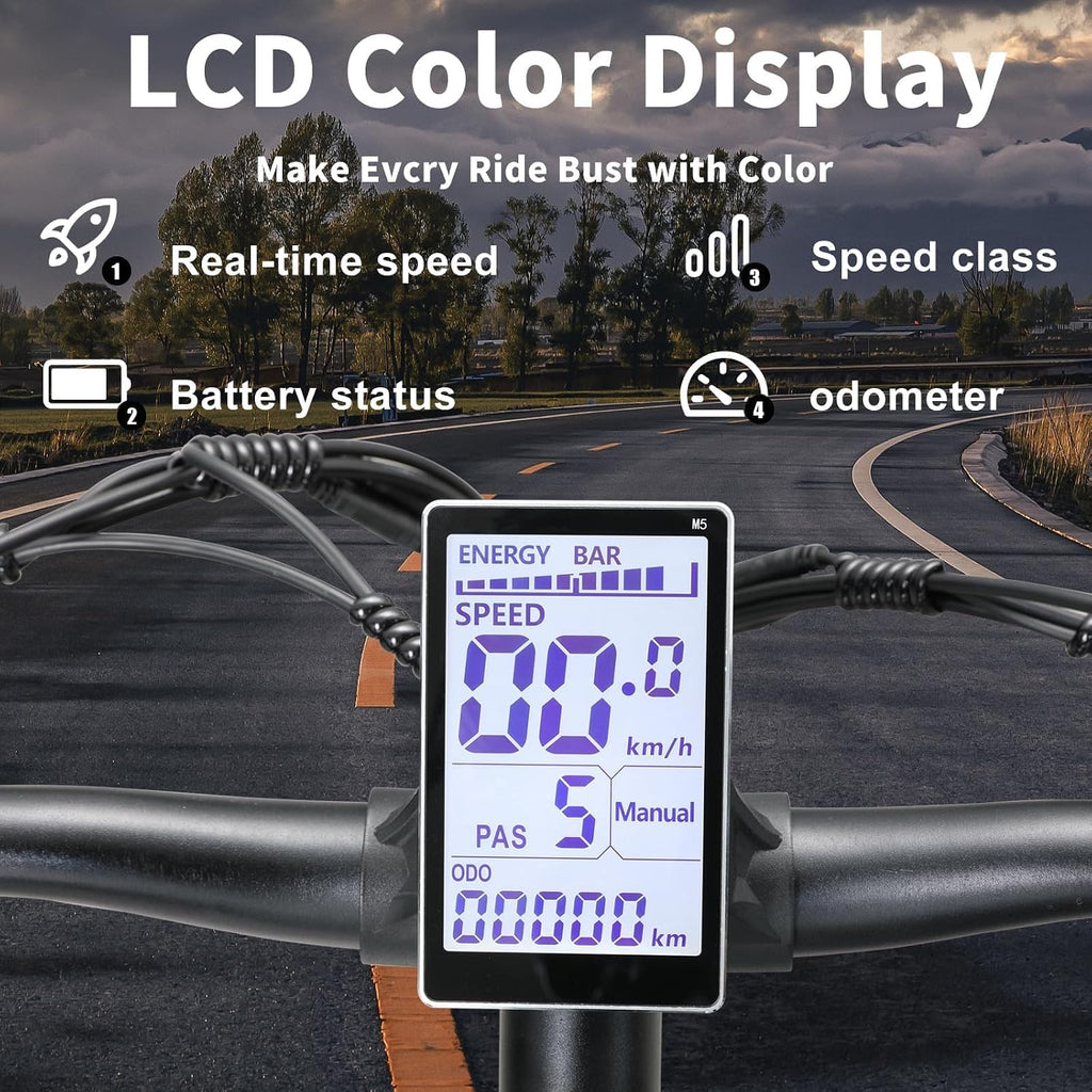 Peak 2000W Electric Bike 27 MPH 48V15Ah Removable Battery Max 40-80 Miles E Bike for Adults 26' Fat Tire Ebike 21-Speed All Terrain for Mountains Snow Sand Road
