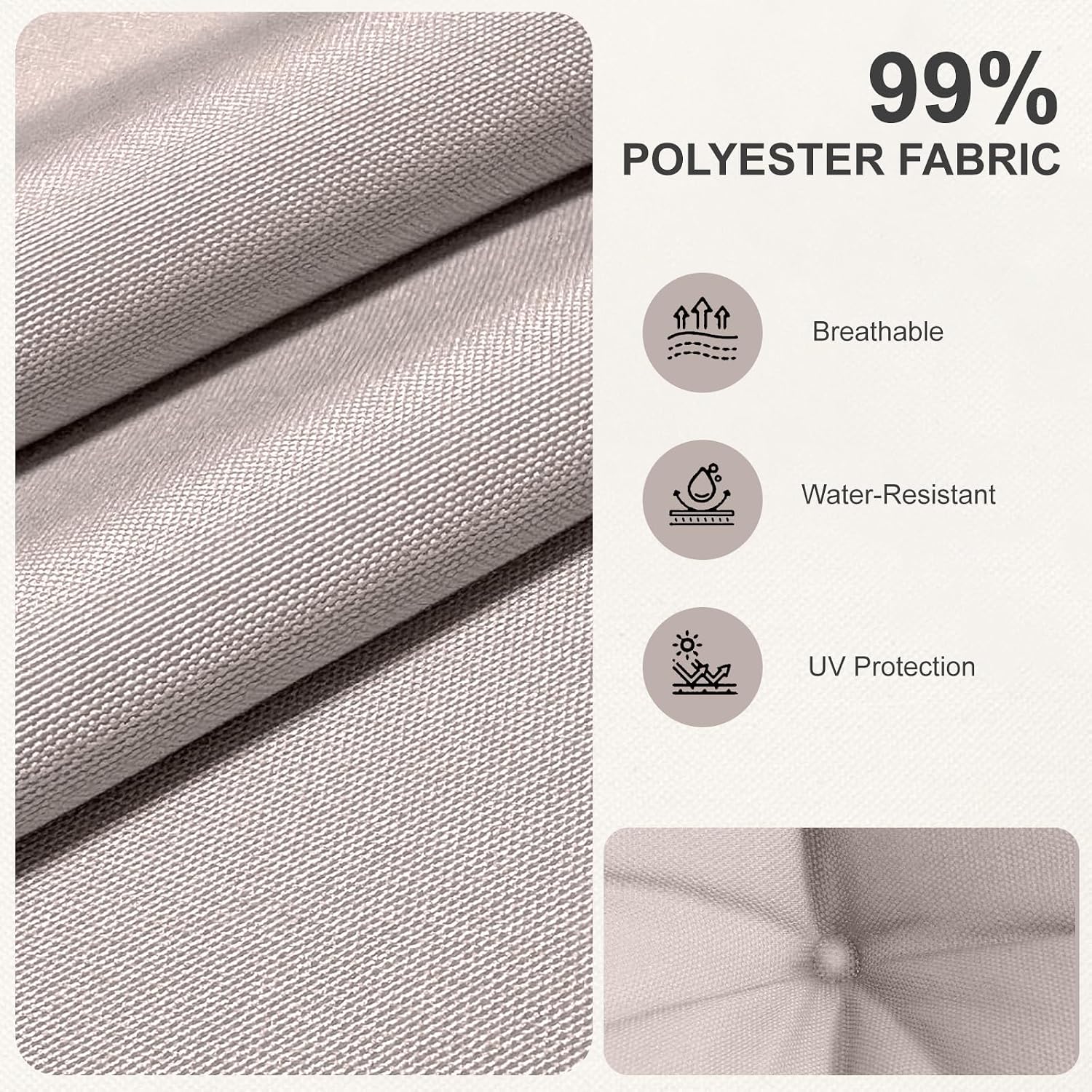 Outdoor High Back Chair Cushions 2-Pack, 44'x22'x 4' Fade-Resistant Waterproof Tufted Pads with Ties for Patio Rocking & Adirondack Chairs (Khaki)