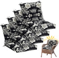 Marsui 4 Pcs Outdoor Indoor High Back Chair Cushions Patio Furniture Tufted Pillow with Ties Water-Resistant Replacement Outdoor Rocking Chair Cushions, 42 x 21 Inches (Black,Flower)