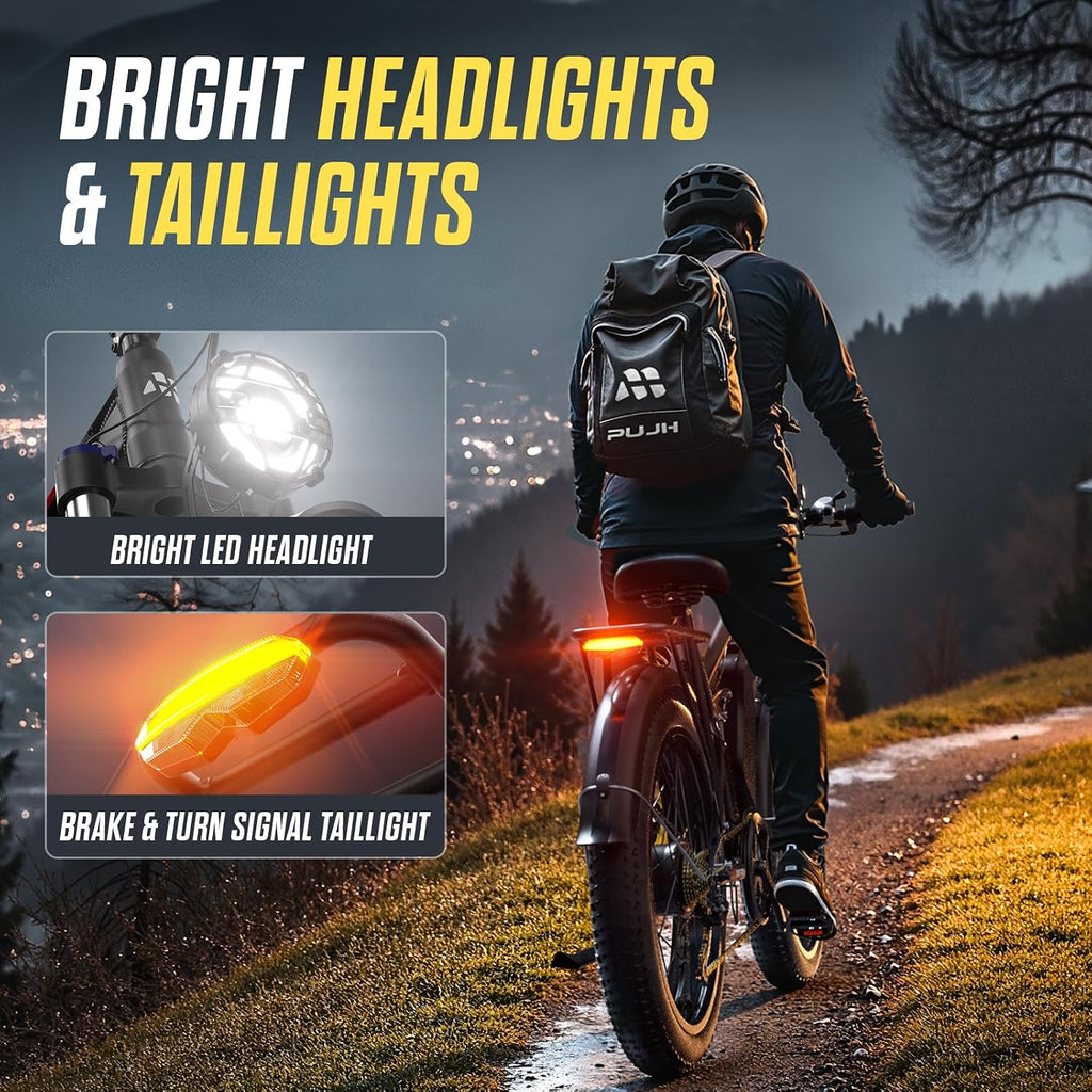 Electric Bike, 60V 20Ah 6000W Dual Motors, 26' Fat Tires Fast Ebike, Max 50mph 35-100 Mile Range, Full Suspension Hydraulic Brakes, for Off-Road Mountain Riding Adventures