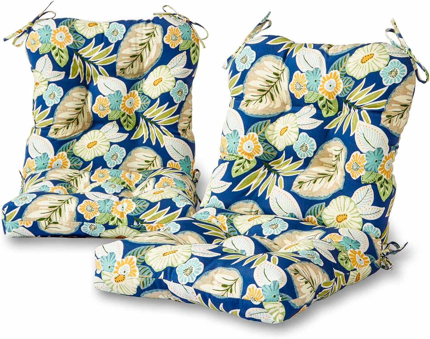 Greendale Home Fashions Outdoor 42x21-inch Seat/Back Chair Cushion (Set of 2), Magnolia Floral