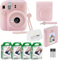 Fujifilm Instax Mini 12 Instant Camera with Case, 40 Fujilm Prints, Decoration Stickers, Frames, Photo Album and More Accessoriest (Blossom Pink)