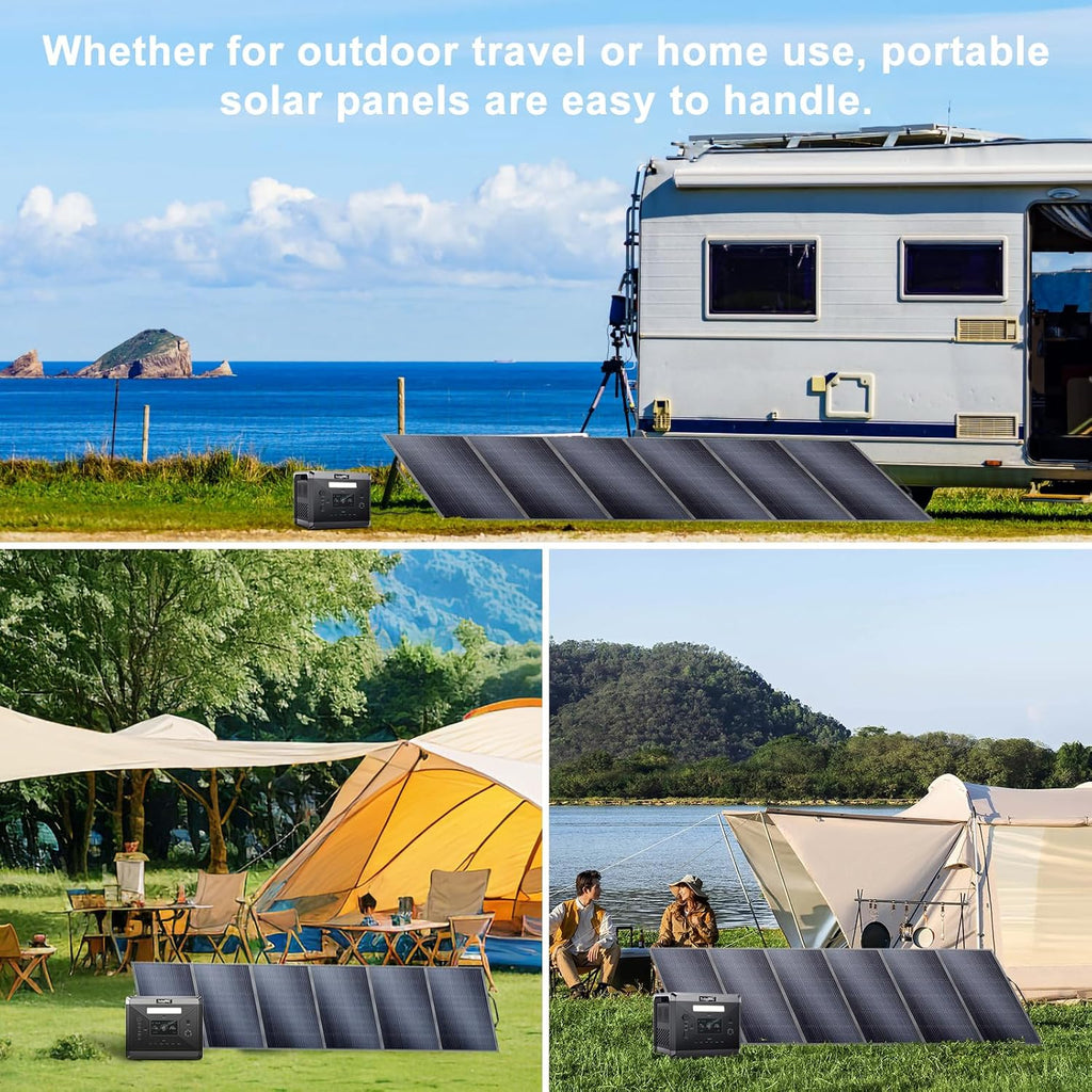 400 Watt Solar Panel 18v/22.2A, Portable Solar Panel Design (27.5lbs), 23.4% High-Efficiency Monocrystalline for Portable Power Station, Foldable & Durable, for RV, Camping, Home Backup