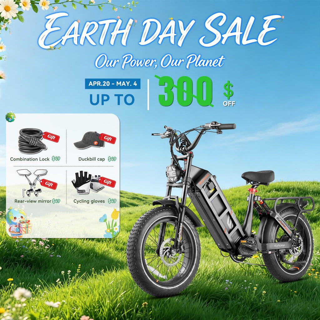 2026 Eahora 5400W Juliet Pro 2 Electric Bike for Adults 43MPH Dual Motor 70Ah Ebike 200Miles Long Range Electric Bicycle, 20'' Fat Tire Full Suspension Electric Mountain Bike for Commuting/Delivery