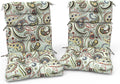 Outdoor High Back Patio Chair Cushions, Fade Resistant & Waterproof Tufted Seat and Back Cushions for Patio Furniture, Patio Chair Cushions 44x22 Inch, Set of 2, Paisley Lightcyan
