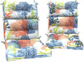 DYTXIII Outdoor High Back Chair Cushions Set of 2, Water Repellent Tufted Rocking Seat Cushions Replacement 44 x 22 Inch, Seat & Back Chair Pads for Patio, Balcony and Indoor Use -Coral Multi