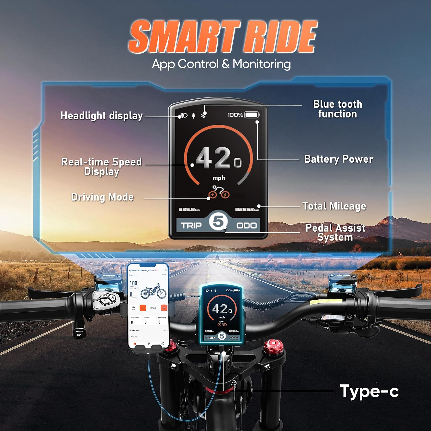 eAhora 2025 Romeo Ultra/Romeo 2 Peak 3000W/2500W 42/40 Mph Electric Bike for Adults 60V 70Ah/52V 60Ah 100-200Miles Long Range Ebike 26' Fat Tire Full Suspension Electric Bicycle