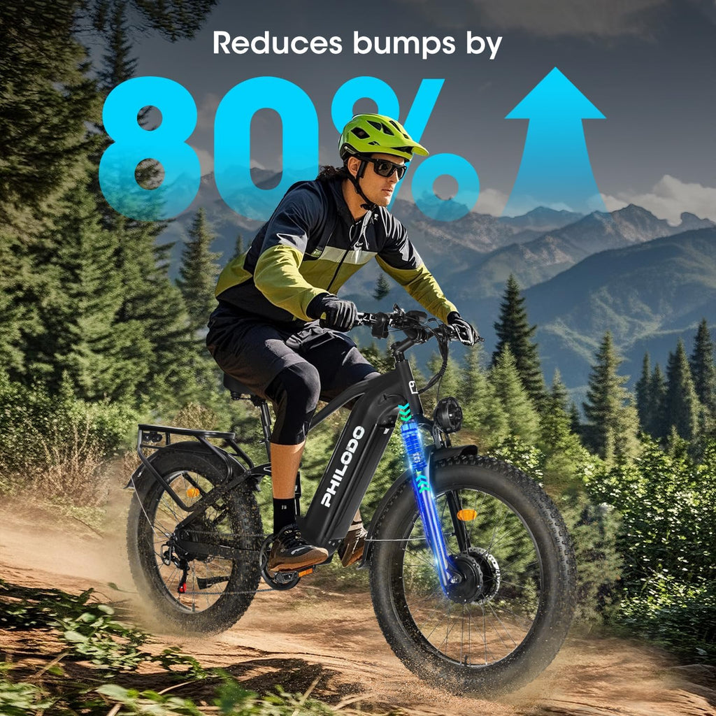 Electric-Bike for Adults, Dual-Motor-Ebike Hunting-Ebike 5000W, 60V 32AH Long Range Dirtbike, Fat-Tire-Electric-Bicycle, Full Suspension for Off-Road Snow Sand
