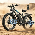 6000W Peak Dual Motor Electric Bike for Adults, 24' Fat Tire Ebikes 52V 32AH, Fast 45 MPH, 100 Miles Long Range, Hydraulic Brake, Pedal Assist Electric Bicycle for Off-Road Mountain Snow Commuter