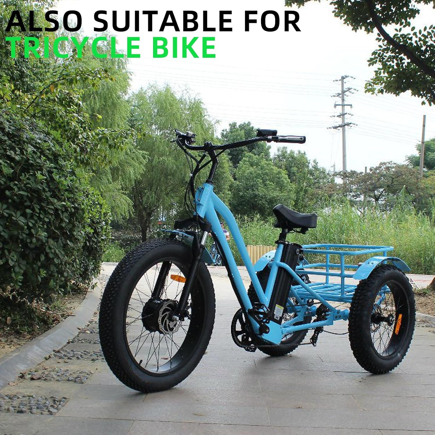 2 Pcs E-Bike Fat Tire Set with Inner Tube,24 X 4.0 Inch Electric Bicycle Replacement Accessories,Compatible with Urban Street Mountain Beach Snowmobile or 3-Wheel Bikes
