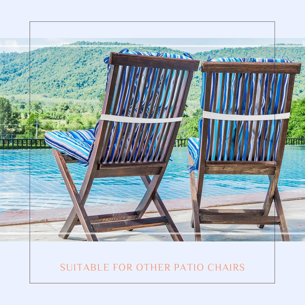 Suzile 6 Pcs Outdoor High Back Chair Cushion Waterproof Patio Seat Back Cushion 21 x 44 x 3(H) '' Rocking Chair Cushion Cover Thickened Patio Chair Pad for Indoor Outdoor Patio Garden(Straight Line)