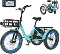 MOONCOOL Electric Trike for Adults, 500W/750W 48V Electric Tricycle for Adults, 20'x3.0' Fat Tire 3 Wheel Electric Bike, Folding Aluminum Adult Tricycle with Removable Battery