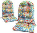 LVTXIII Outdoor Adirondack Chair Cushions, 44x19x4 Inch Non-Slip High Back Rocking Chair Cushion, Tufted Seat Cushion for Patio Furniture, Set of 2, Paisley Multi