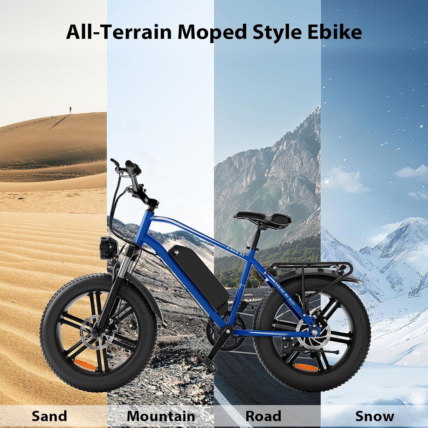 Hipatoo Electric Bike for Adults, 48V-13AH Removable Battery, 38 Miles Range Electric Bicycle with 20 Inch Fat Tire E-Bike for Commuting Ebike