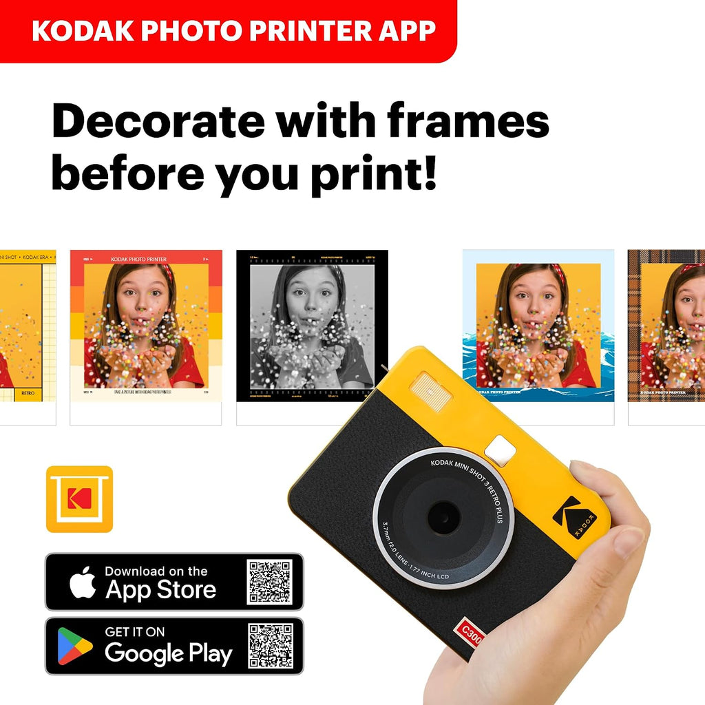 Kodak Mini Shot 3 Retro 4PASS 2-in-1 Instant Digital Camera and Photo Printer (3x3 inches)