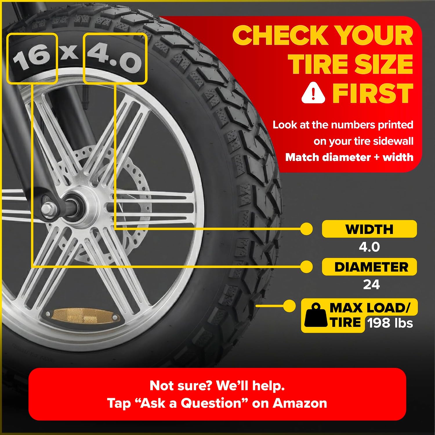 ULTRAVERSE 16x4.0 E-Bike Fat Tire - Robust, High-Performance 16inch Fat Tyre for MTB and Ebikes, Durable All-Terrain Directional Tread, Superior Density for Street & Trail Adventures-2 Units