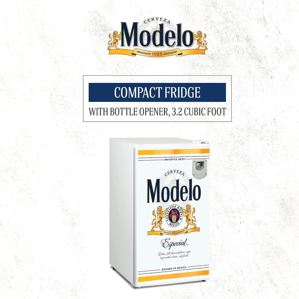 Modelo Refrigerator - Mini Fridge For Kitchen, Bedroom, Office, Dorms, Cuarto, Cool Storage For Wine, Drink, Beverages, Compact Free Standing, Neveras Pequeñpara, 3.2 Cubic Feet Capacity, White
