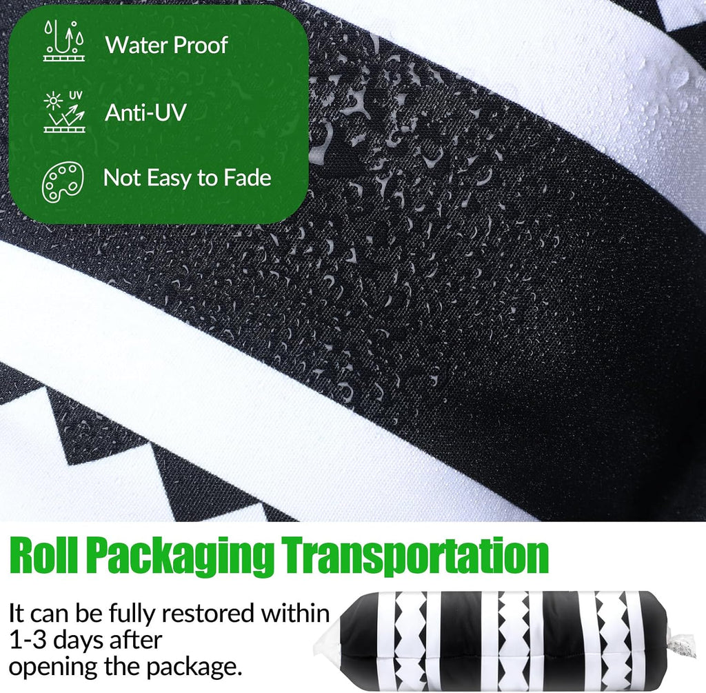 6 Pack High Back Outdoor Chair Cushions Bulk Waterproof Indoor Outdoor Chair Cushion Seat and Back Rocking Chair Cushion Thickened Patio Chair Pad for Indoor and Outdoor (Classic Strip)