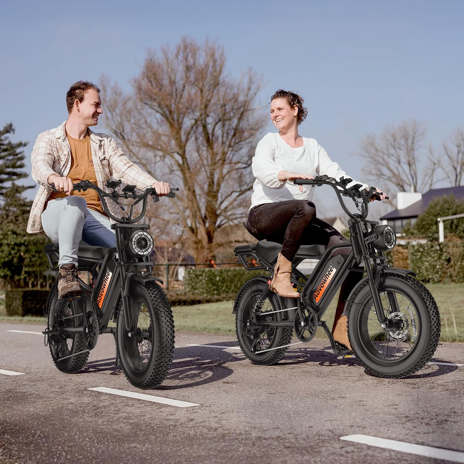 Electric Bike for Adults 20' Fat Tire Electric Dirt Bike with 48V 18Ah Battery 50-70 Miles Electric Motorcycle Ebikes, 1000 Peak Motor 31MPH Top Speed E-Bikes, APP, 2 Seater, Full Suspension