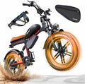 QNUT Electric Bike for Adults - 1500W Peak Motor 28MPH Speed, 48V 18Ah Battery, 60-90 Miles Range, 7-Speed Transmission, 20'x4.0' Retro Motorcycle Design for City & Trail Riding