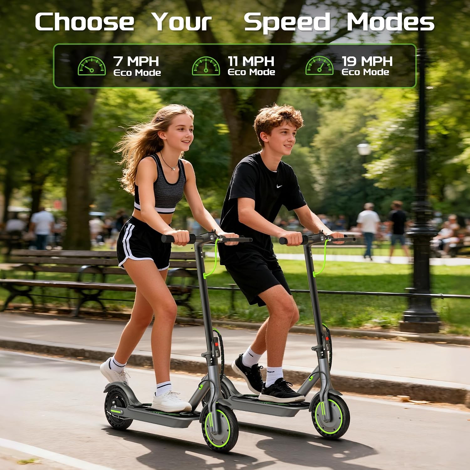 MAXSHOT Electric Scooter for Adults, 8.5/10/14' Tires, 19/22Mph, 350W/500W Motor, 21-28 Miles Range, Folding E-Scooter with Dual Suspension,APP Contro