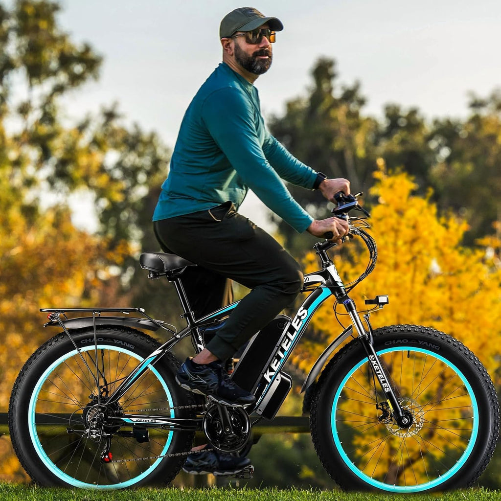 Peak 2000W Electric Bike 27 MPH 48V15Ah Removable Battery Max 40-80 Miles E Bike for Adults 26' Fat Tire Ebike 21-Speed All Terrain for Mountains Snow Sand Road