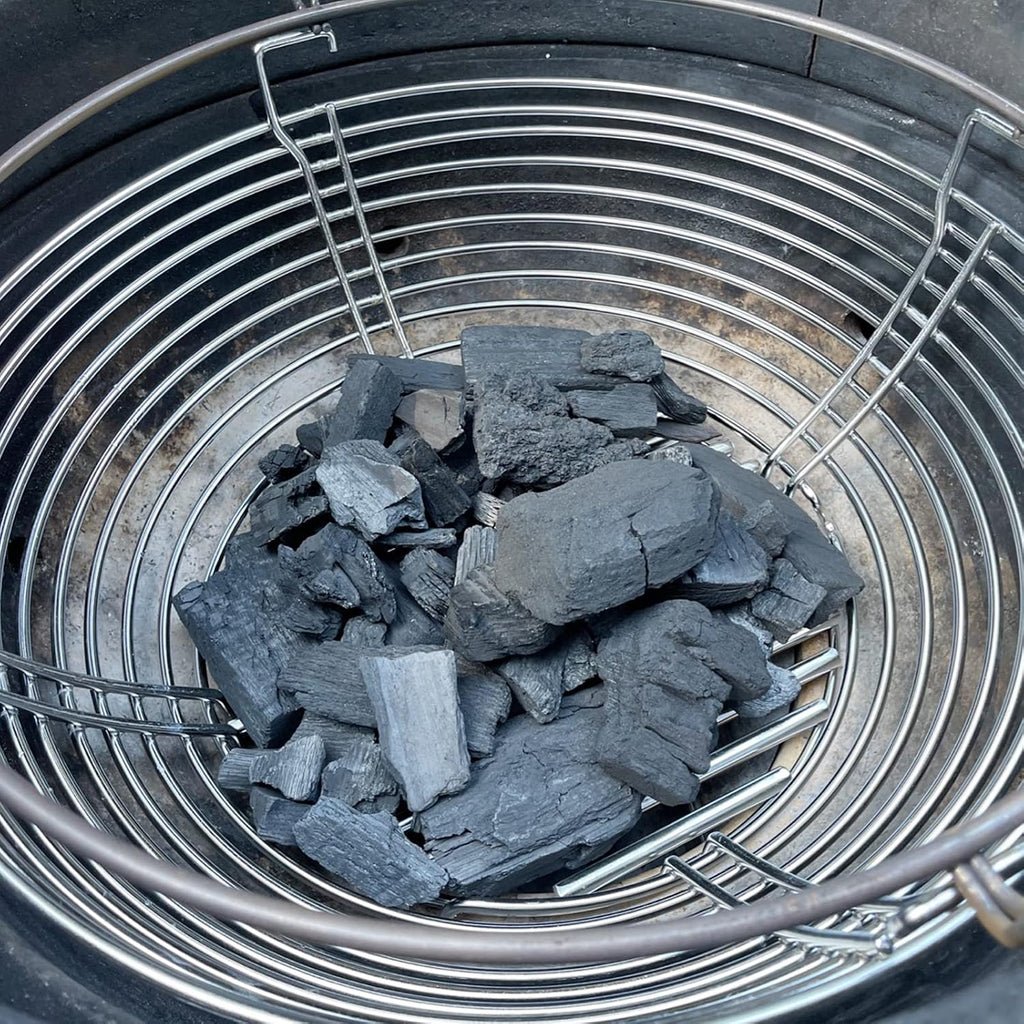 Lump Charcoal Fire Basket Fits for Kamado Joe Big Joe Accessories,stainless Steel Charcoal Ash Basket with Divider Grill Parts for Big Joe