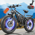 9000W Dual Motor Electric Bike for Adults – 46MPH Fast Ebike 24' Fat Tire 52V 34Ah (1768Wh) 100 Miles Range Full Suspension Off-Road Electric Bicycle for Mountain Sand Snow
