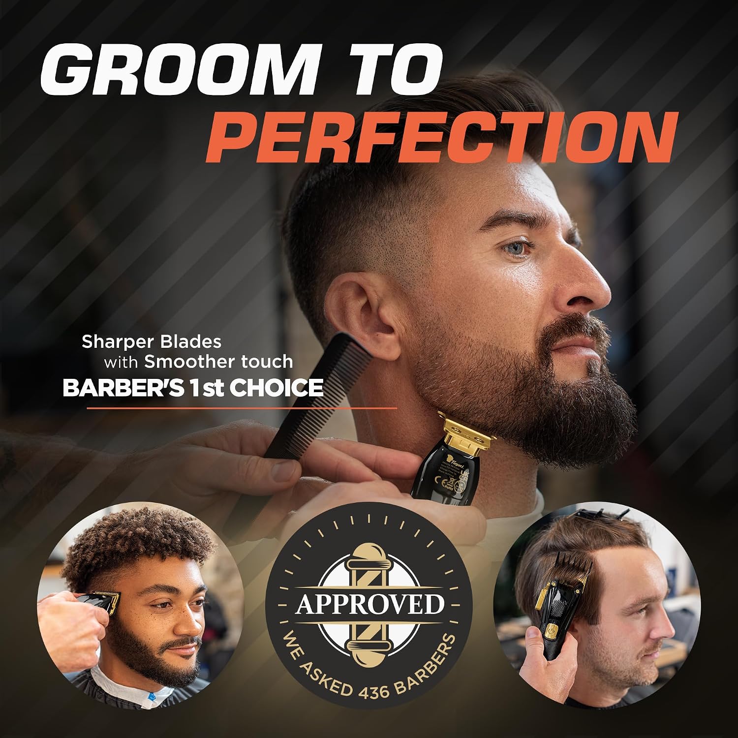 Fagaci Professional Hair Clippers for Men Set Turbo Power with Precise Cutting, Barber Clippers for Hair Cutting, Cordless Hair Clippers and Trimmers Set, Maquina de Cortar Cabello, Haircut Barber Kit