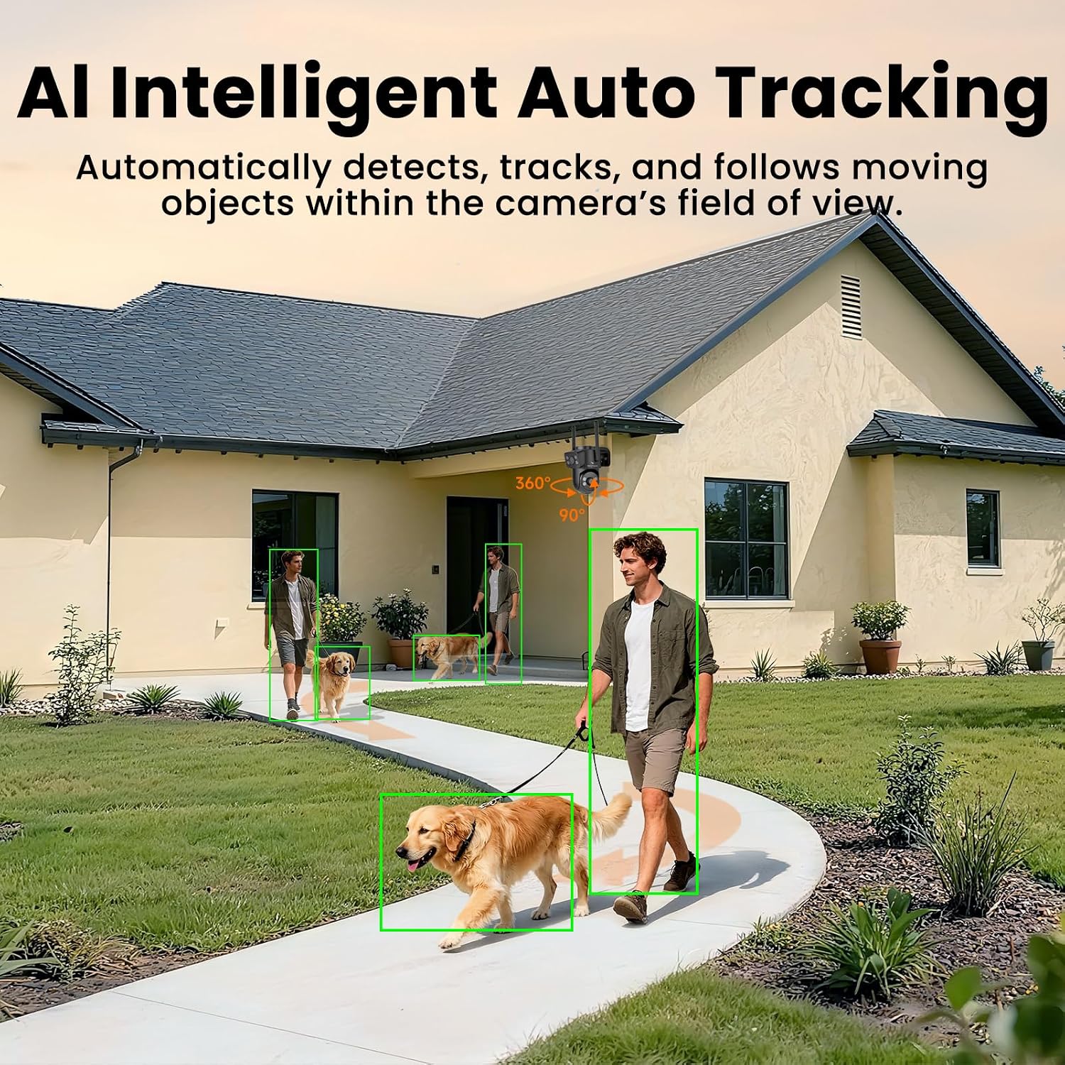 Dual Lens Wireless Security System, 4PCS 2-in-1 Cameras, 4K 10CH NVR, 500GB HDD, 24/7 Recording, WiFi 6 Mesh Long Range, No Subscription, AI Tracking, IP66 Waterproof for Home Office Outdoor