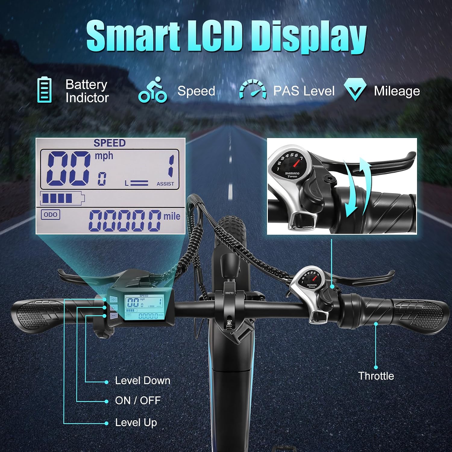 Wooken Electric Bike for Adults, 500W Motor Ebike,20'x4.0' Fat Tire Electric Bike,48V 624WH Removable Lithium-ion Battery,Up to 60 Miles,Step-Thru Electric Mountain Bike,SGS Certified to UL 2849