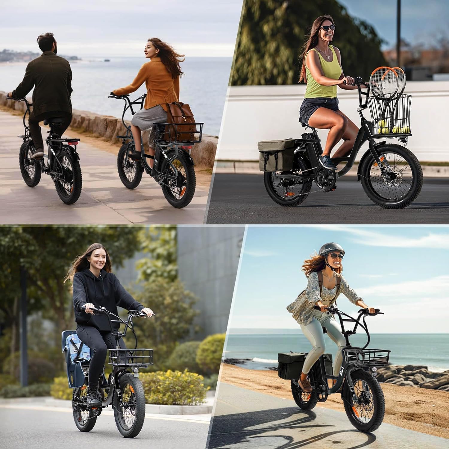 1000W Electric Bike for Adults, Fat Tire Ebikes 20' x 3.0 Electric Bicycle, 50-Mile Long Range, 48V Removable Battery Shock Absorber, 7-Speed Dual Disc Brakes Full Suspension Suitable for Commuting