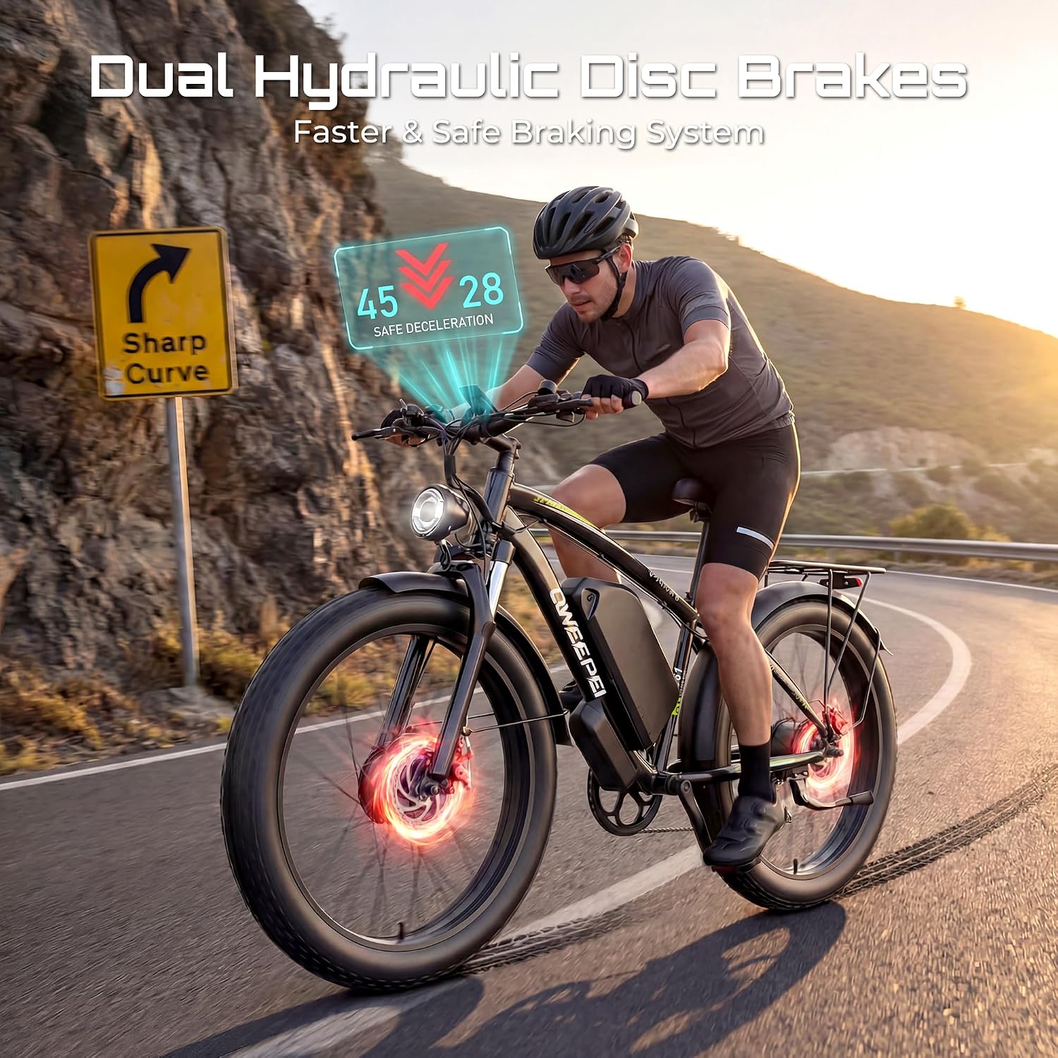 Peak 9000W Dual Motor Ebike Max 47MPH Electric Bike for Adults 52V 34AH Battery 105 Miles Range 24 Inch Fat Tire Fast Electric Bicycles for Snow Off-Road Commuter Mountain E Bike