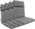 Indoor Outdoor High Back Chair Cushions Replacement Patio Chair Seat Cushions Set of 4 (Olefin Light Grey)