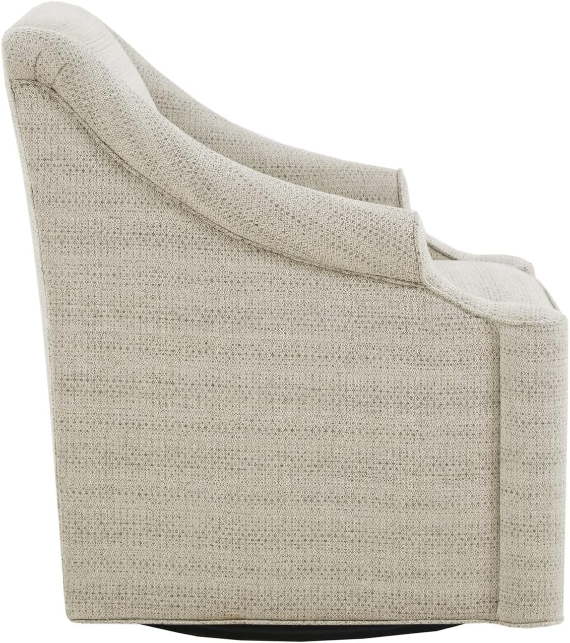 Madison Park Swivel Glider Chair for Living Room, High Back Bedroom Lounge Foam Seat Cushion Upholstered, Nursery Furniture, Metal Base, Fully Assembled, 29.5' W x 30.25' D x 34.5' H, Tan