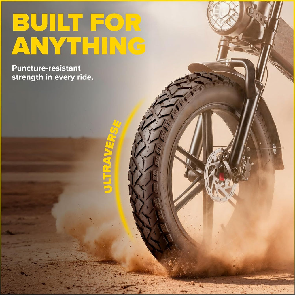 ULTRAVERSE 24x4 E-Bike Fat Tire - Robust, High-Performance 24inch Fat Tyre for MTB and Ebikes, Durable All-Terrain Directional Tread, Superior Density for Street & Trail Adventures-2 Unit