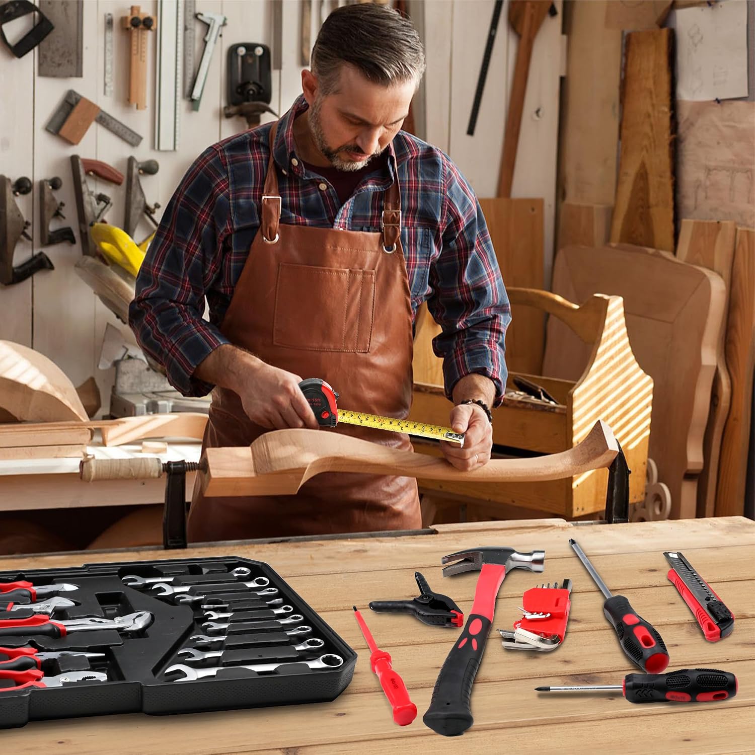 Campfun 899 Piece Tool Set Household Hand Tool Set Basic Tool Set, Complete Tool Box Set House Tool Kit Set, Home Tool Set Rolling Tool Box with Tools, Repair Tool Kit Toolbox Storage Organizer