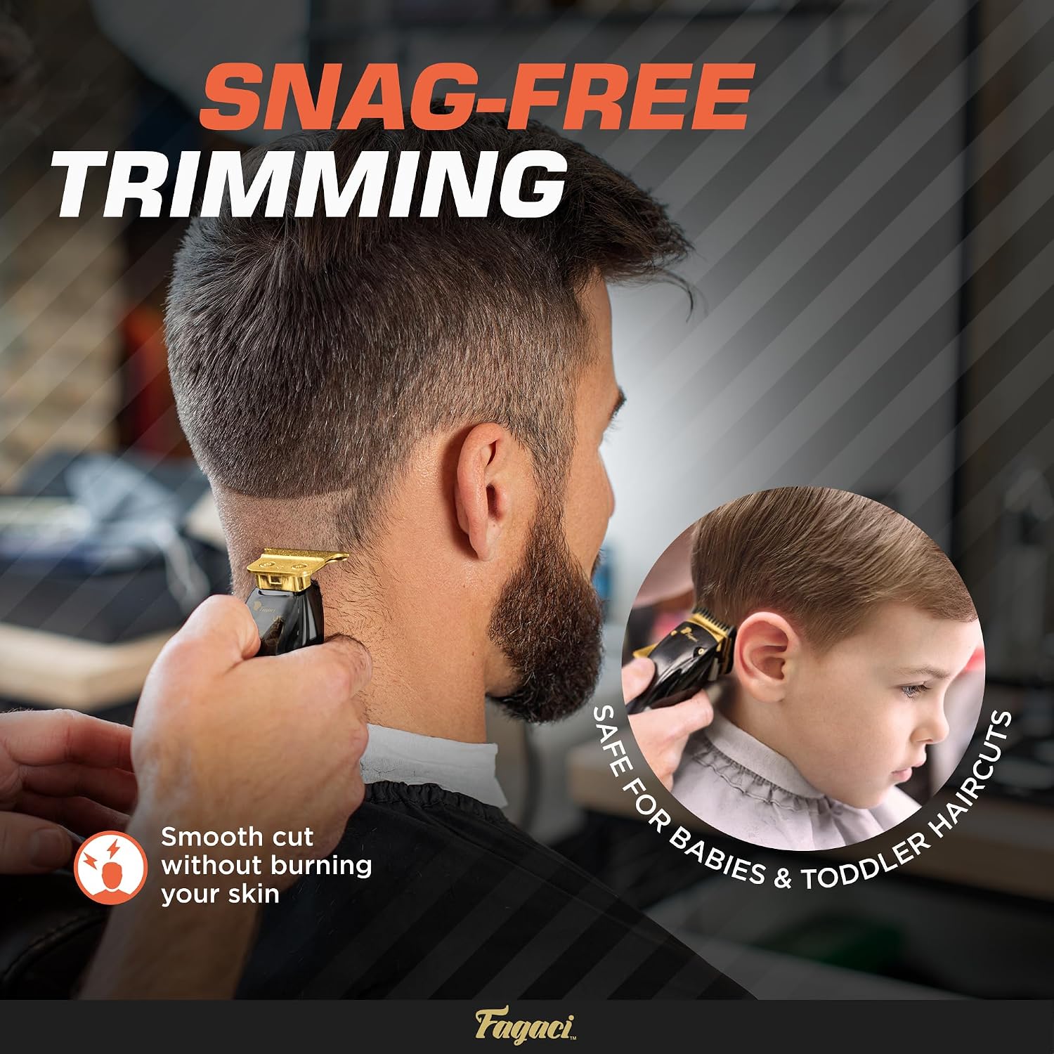 Fagaci Professional Hair Clippers for Men Set Turbo Power with Precise Cutting, Barber Clippers for Hair Cutting, Cordless Hair Clippers and Trimmers Set, Maquina de Cortar Cabello, Haircut Barber Kit