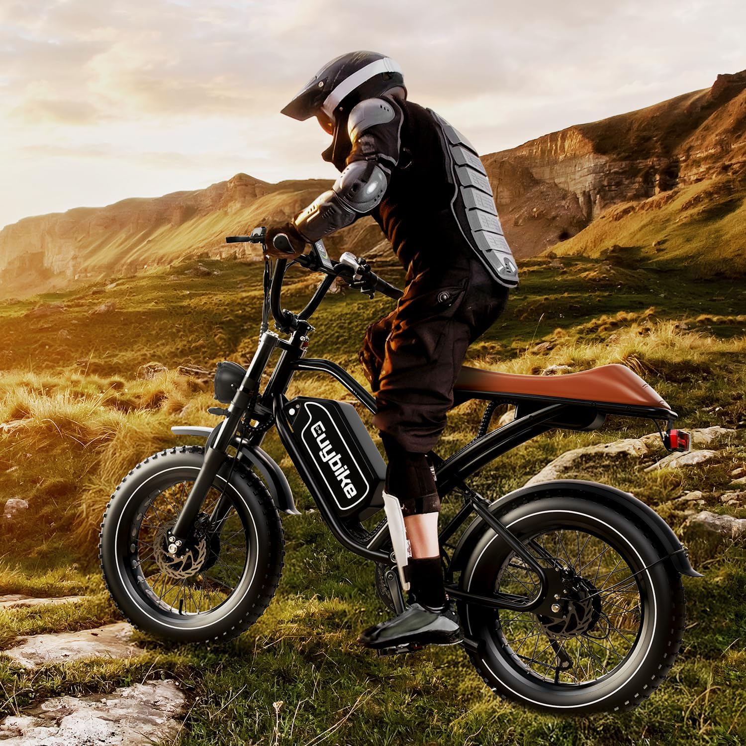 3000W/2000W Dual Motor/Single Motor Electric Bike for Adults, 48V 30AH/25AH Removable Battery Moped Style EBike, 30+MPH & 100 Miles 20' Fat Tires Electric Dirt Bike, Hydraulic Suspension Torque Sensor