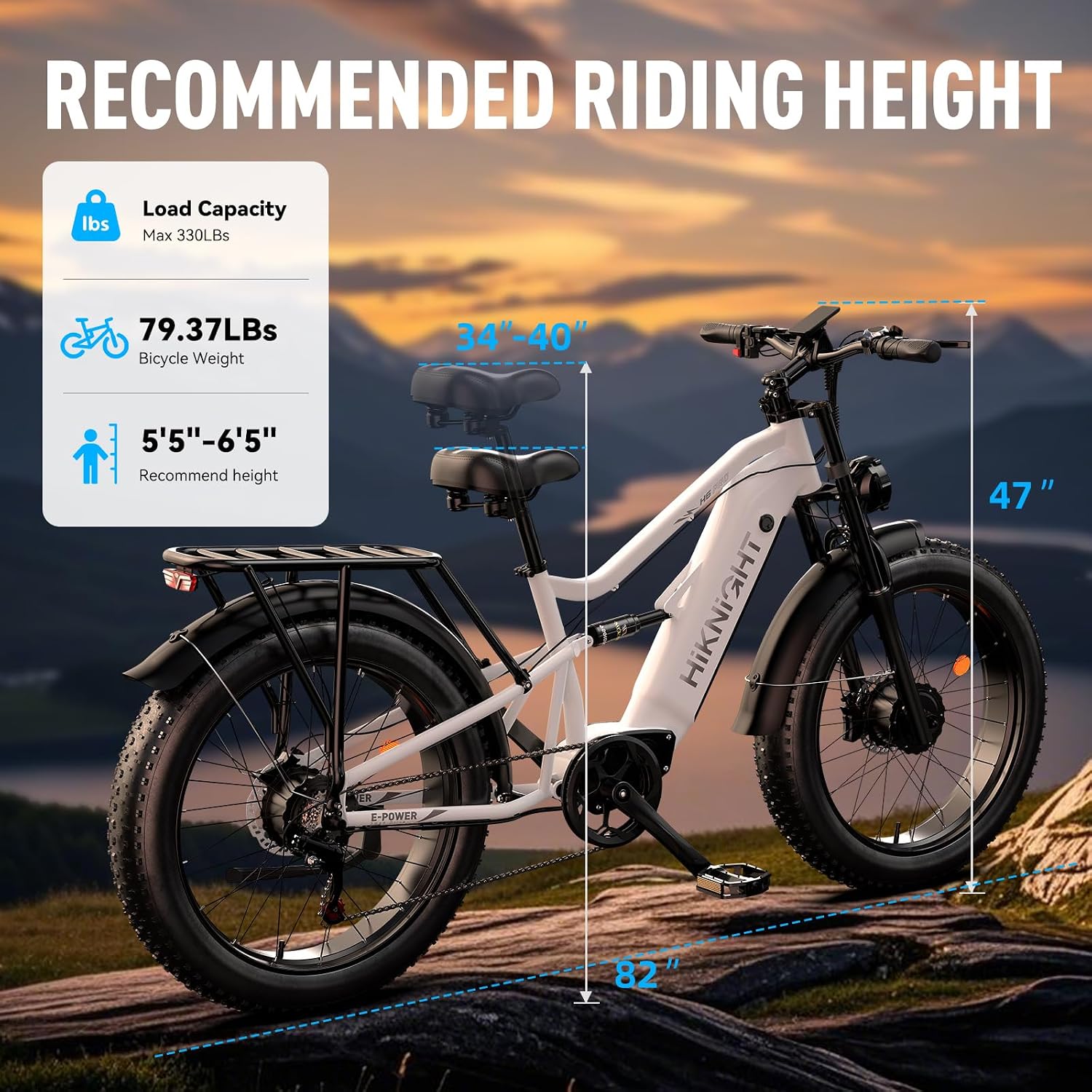 Dual Motor Electric Bike Peak 3000W, 52V 20AH Battery E Bike for Adults 26 Inch Fat Tire Mountain Electric Bicycle 38 MPH, Full Suspension Dual Hydraulic Disc Brake