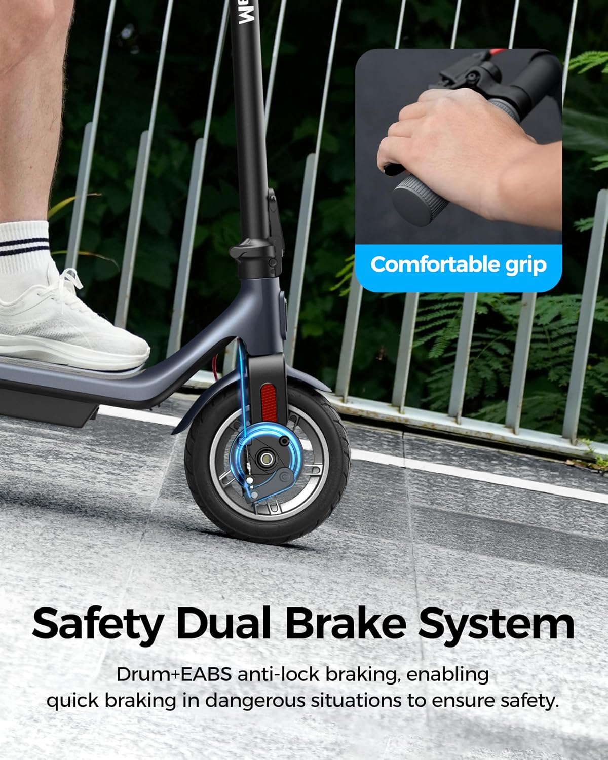 MEGAWHEELS Electric Scooter,Electric Scooter Adults Teens,10in Pneumatic Tires,350/500/600W Motor,19/31 Miles Range,15.5mph E Scooter with Smart APP Control for Commuting, Outdoor, Short Travel Gift
